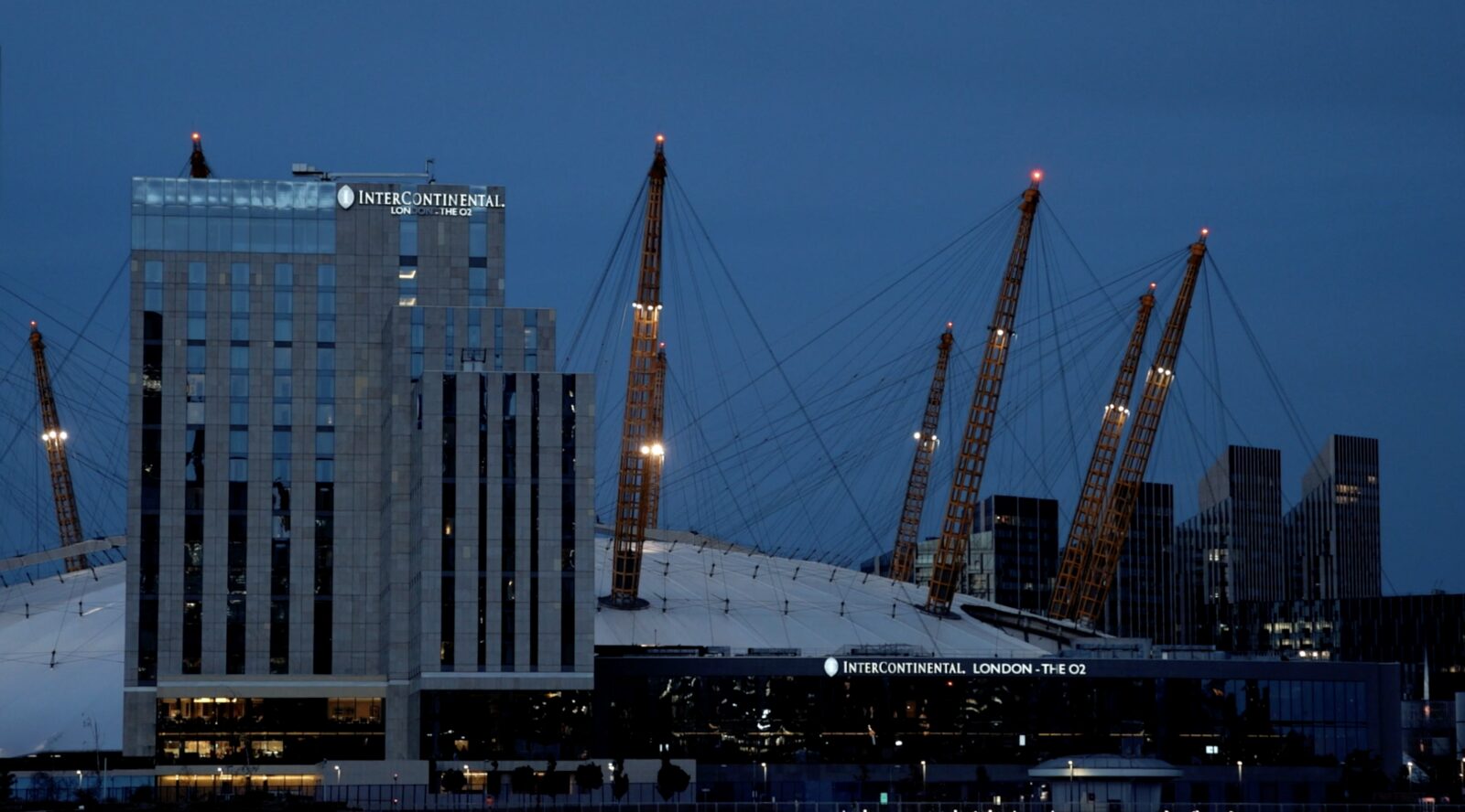 InterContinental London The O2 at dusk beside the O2 arena