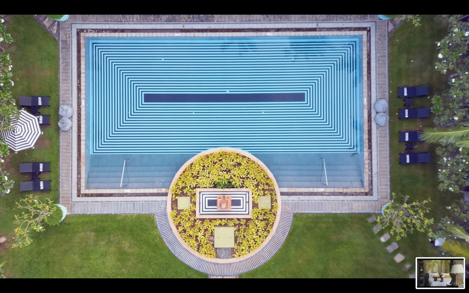 Shinta Mani Angkor — aerial of the Bensley-designed pool