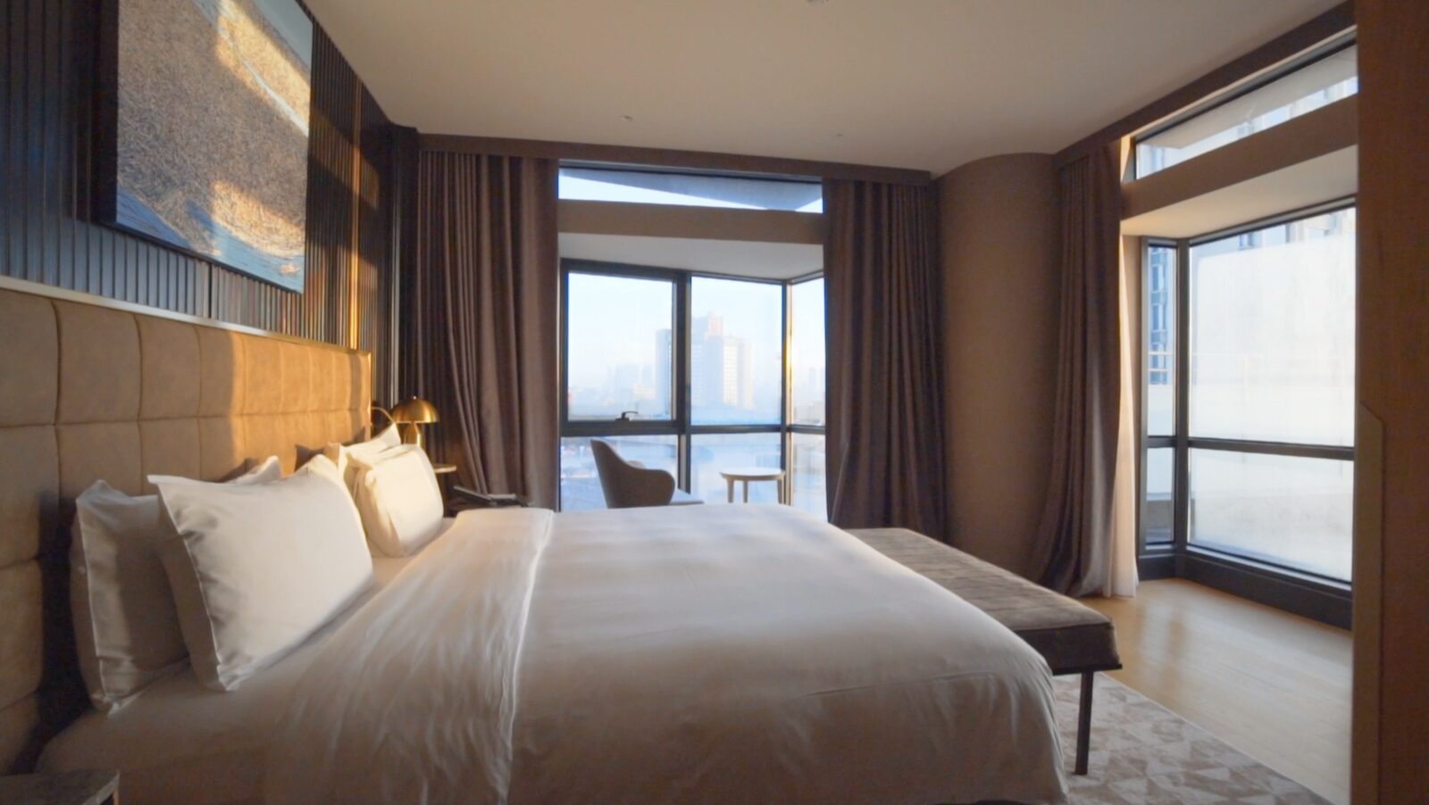 A suite at Sofitel Istanbul Taksim in golden evening light